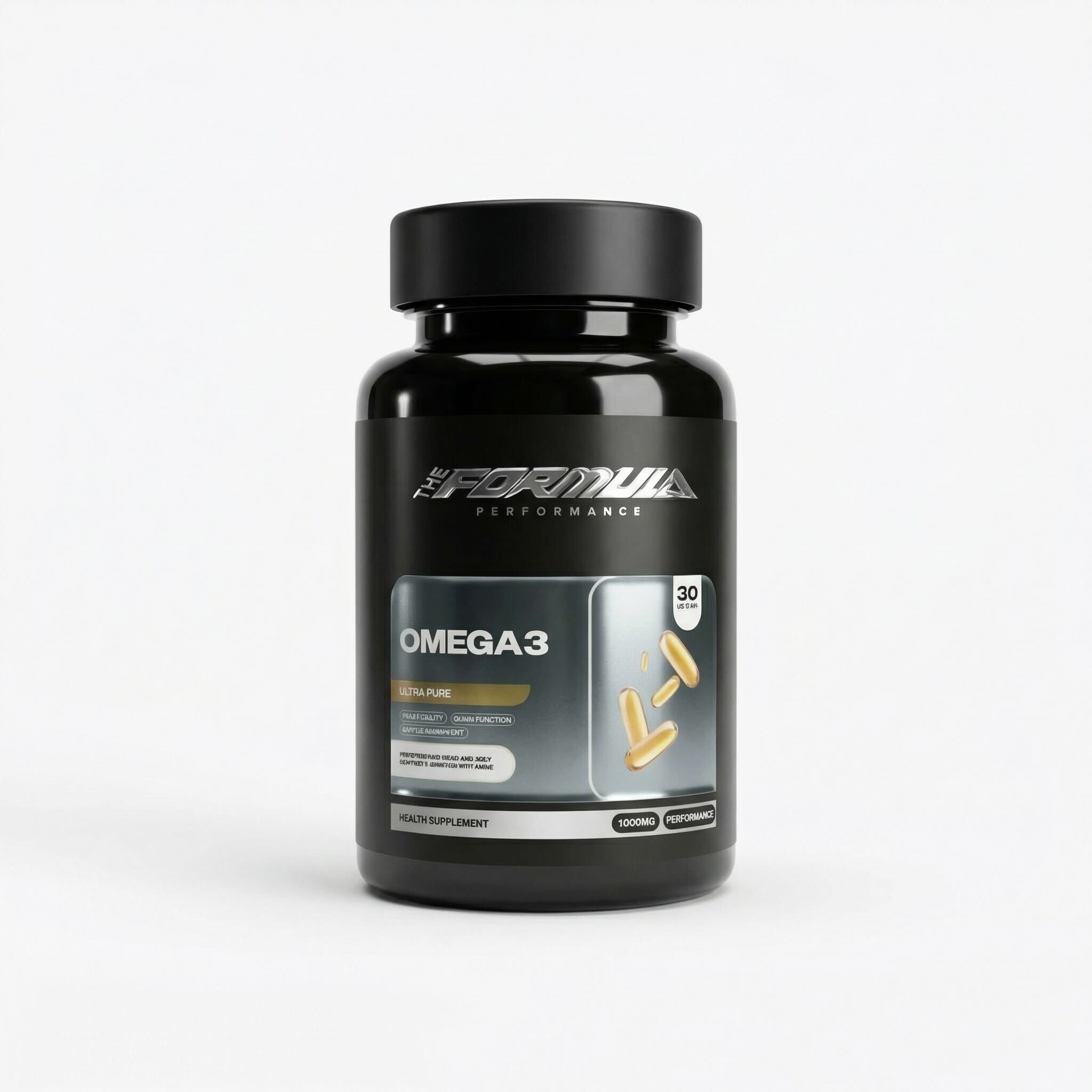 Omega-3 high EPA/DHA supplement bottle for recovery, heart and brain support