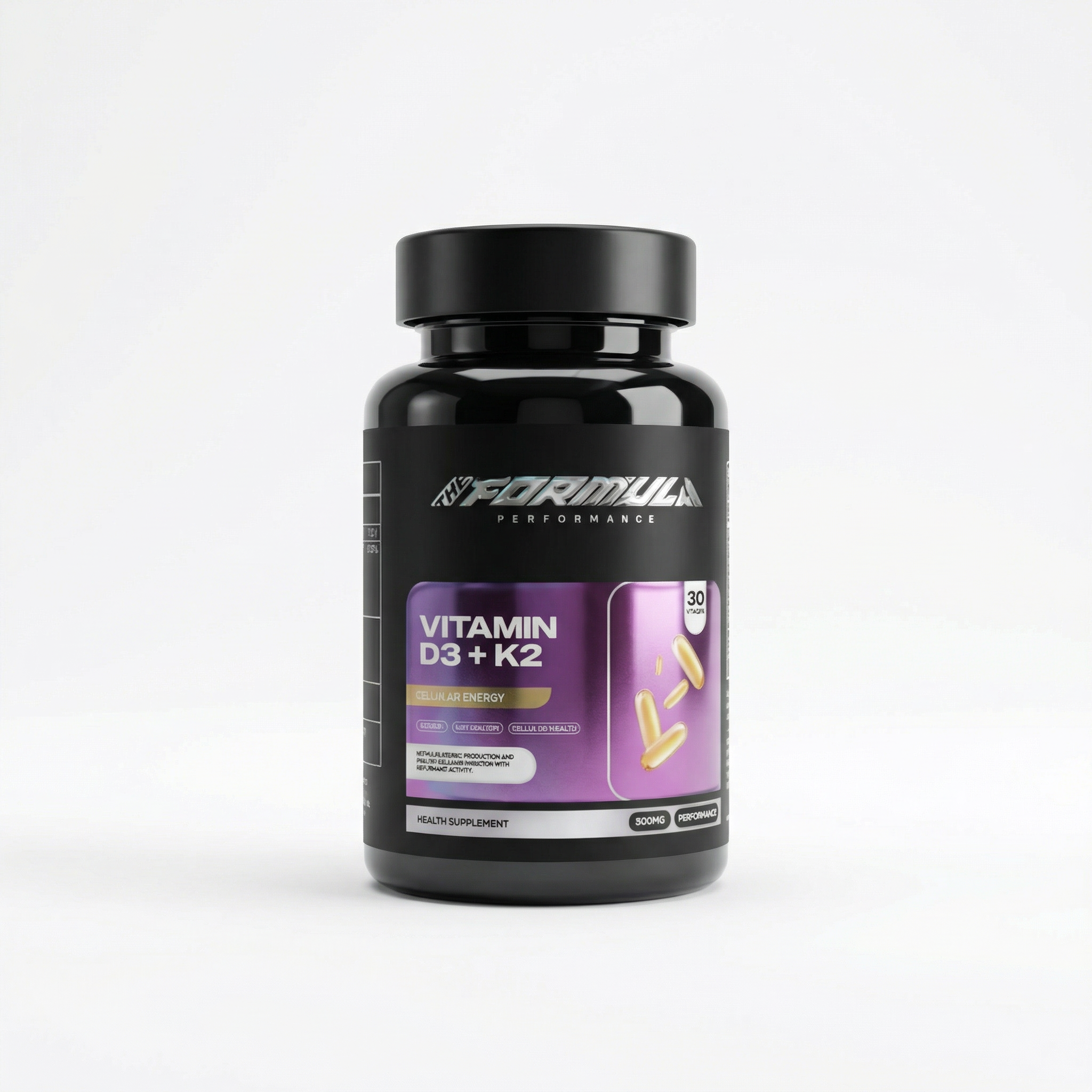 Vitamin D3 + K2 (MK-7) supplement bottle – bone, hormone and immune support